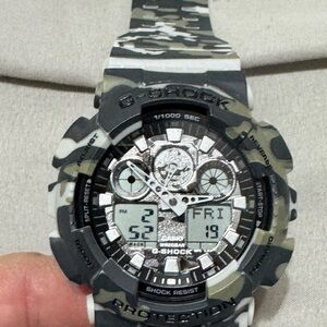 G-Shock Gray and Black Camouflage Watch